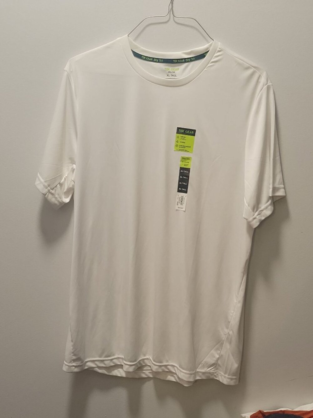 Tek Gear Dry Tek - White Tall T-Shirt - Xl Tall